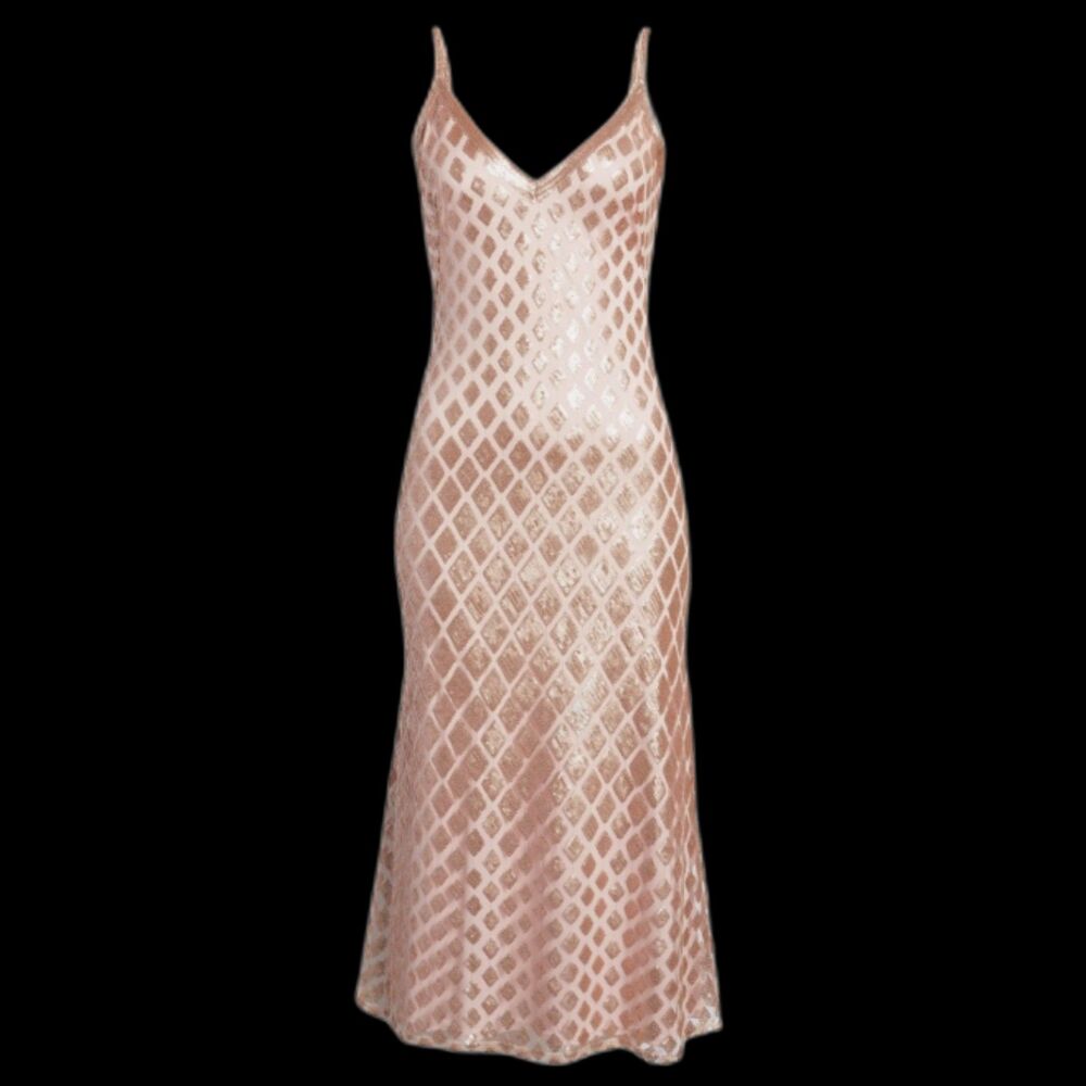 SHO by Tadashi Shoji Diamond Sequins Midi Gown - NWT - Size 12 - Picture 2 of 6